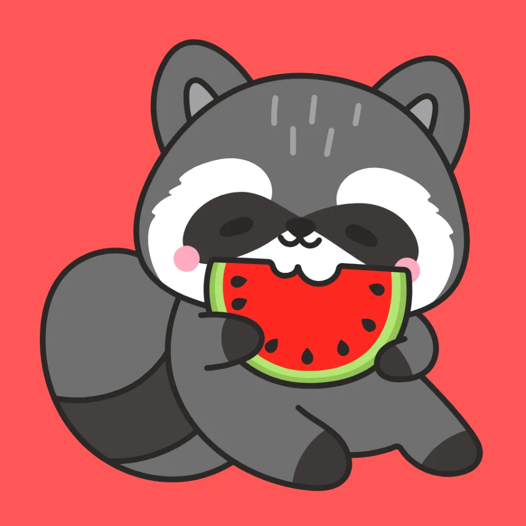 Wasbeer watermeloen.webp
