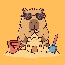 Capibara zandkasteel.webp
