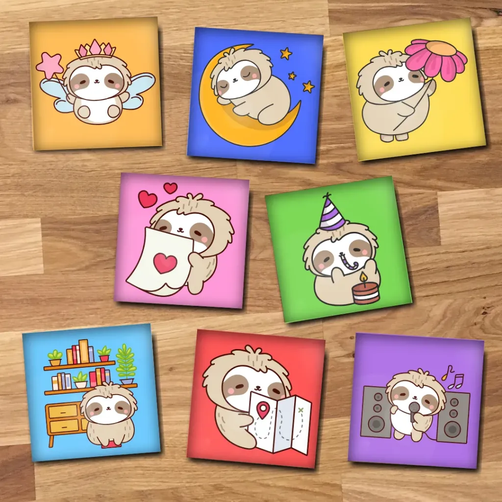 Luiaard (14 varianten) (Bloemetje, rood)