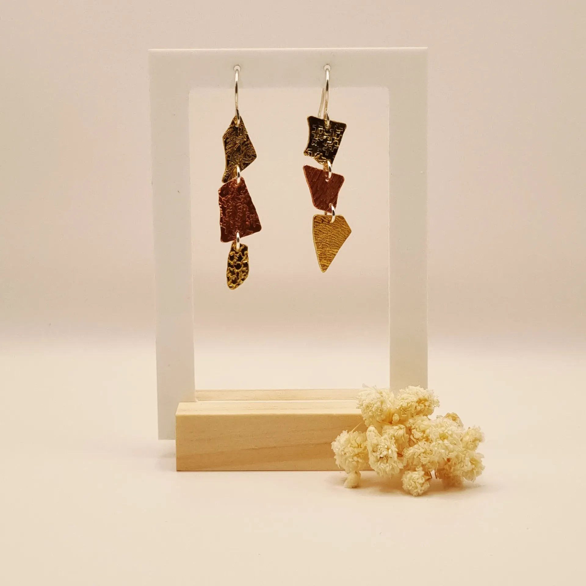 Oorbellen 'Copper 'n brass N°1'