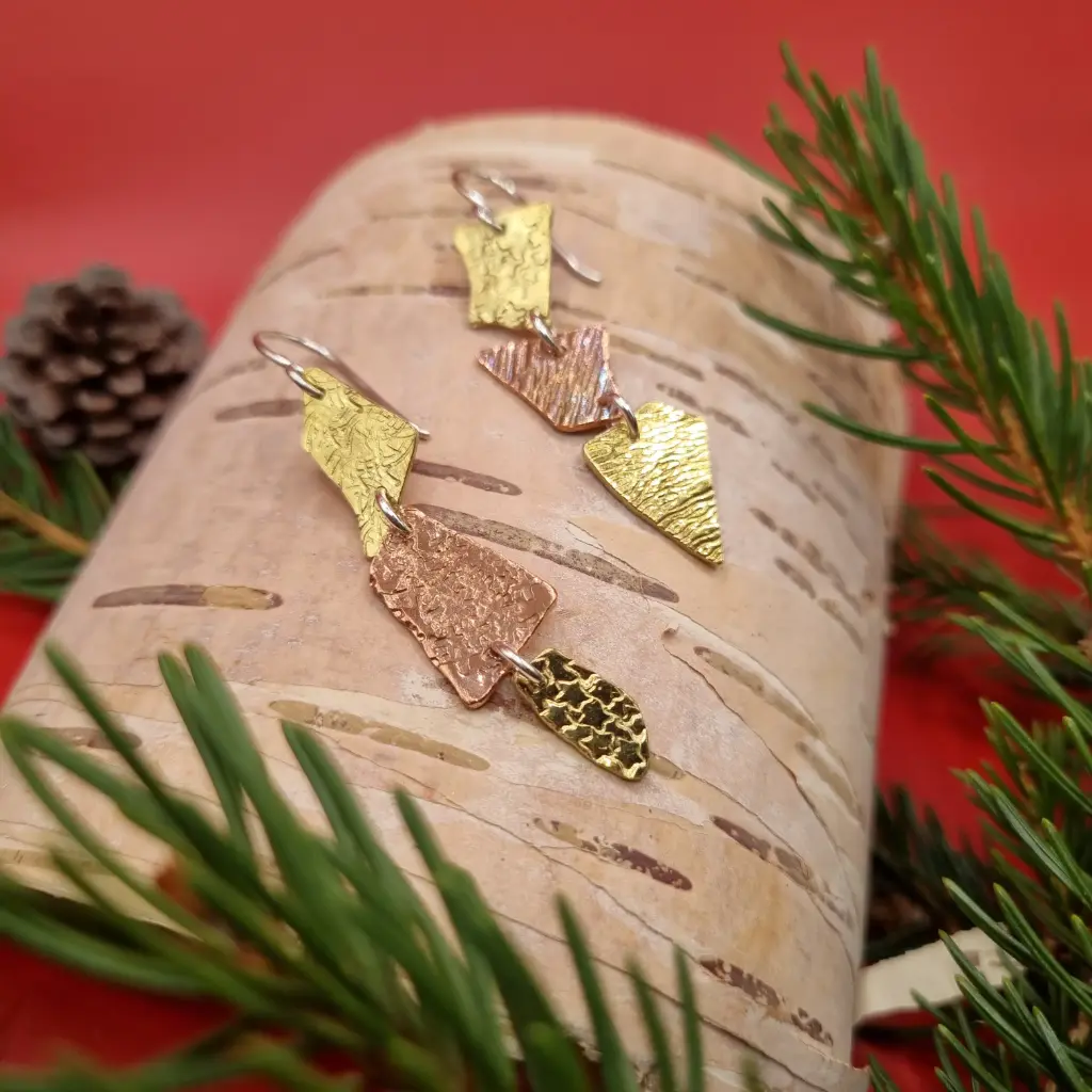 Oorbellen 'Copper 'n brass N°3'