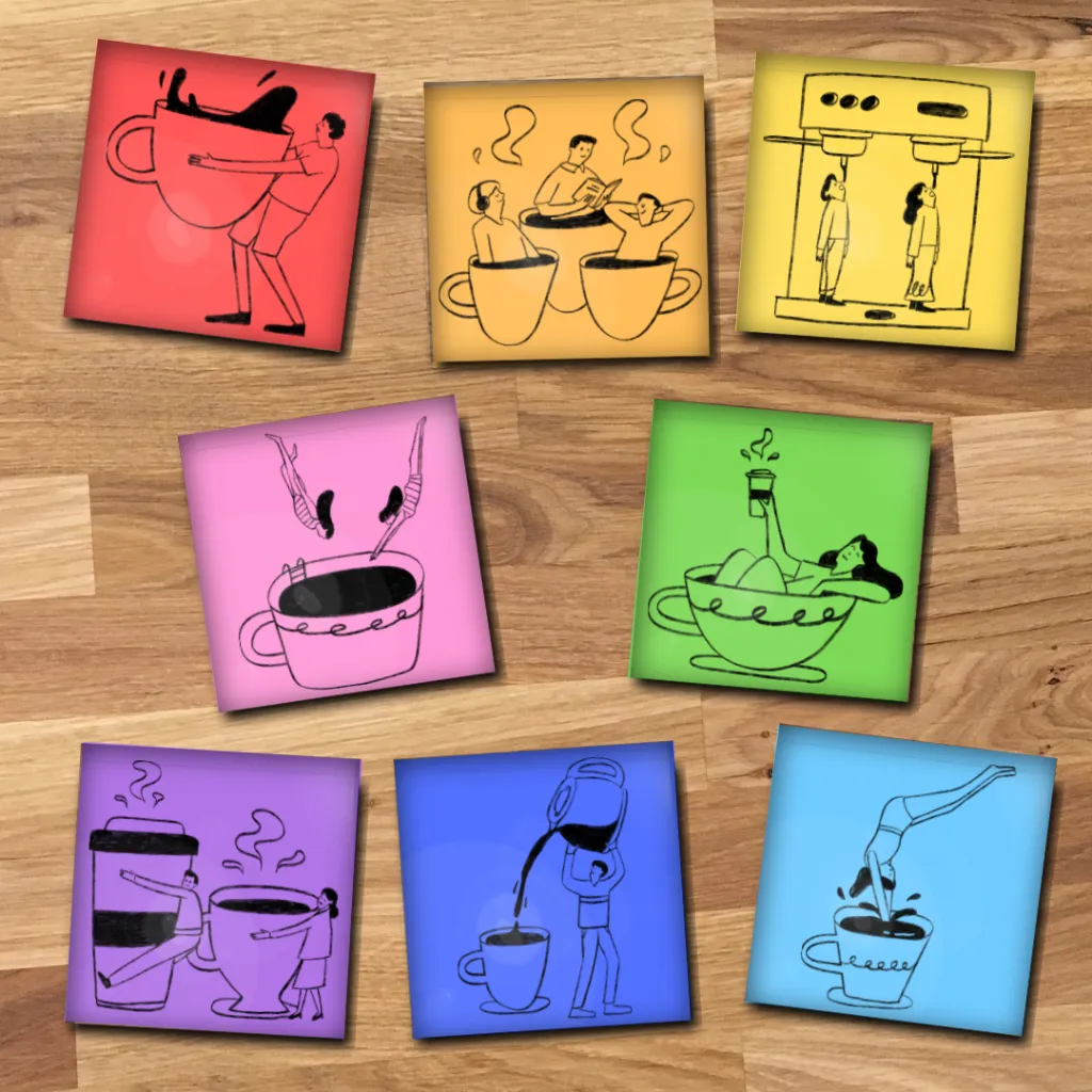 Coffee lovers (8 varianten) (voorzichtig, rood)