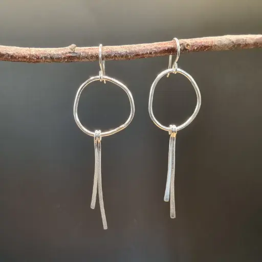 Oorbellen rond met staafjes